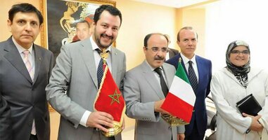 Salvini e Savoini insieme in Marocco nel 2016.jpg